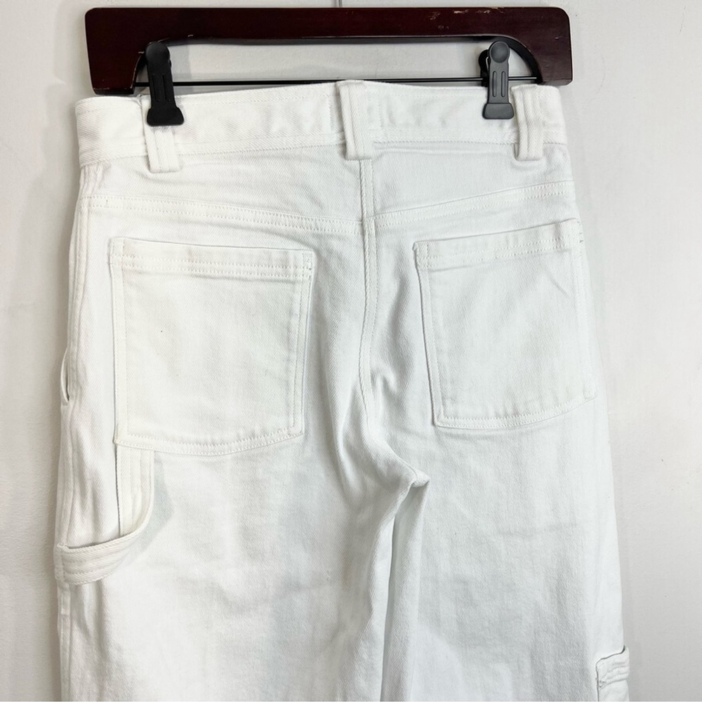 Aritzia Sunday Best white Oscar cargo carpenter straight leg pants 2 - Picture 7 of 13